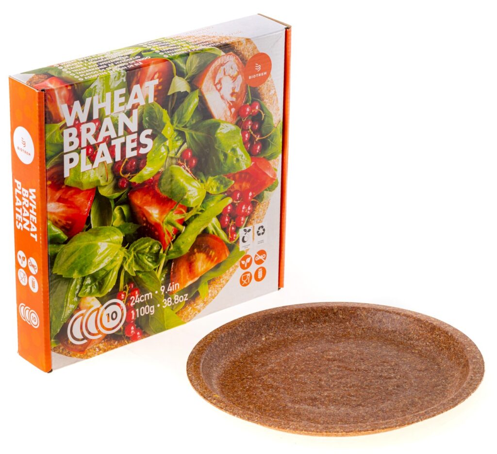 Wheat Bran Plate Ø24 cm, Pack of 10