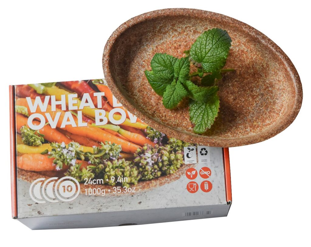 Wheat Bran Platter 24×16 cm, Pack of 10