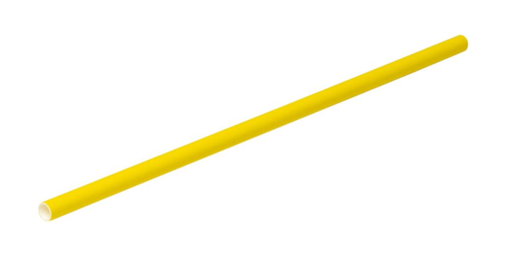 Paper Straws Ø6 mm, 200 mm, Yellow, Pack of 50