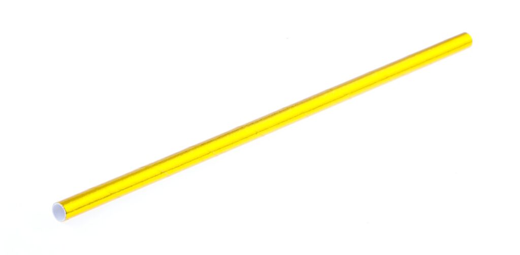 Paper Straws Ø6 mm, 200 mm, Gold, Pack of 50