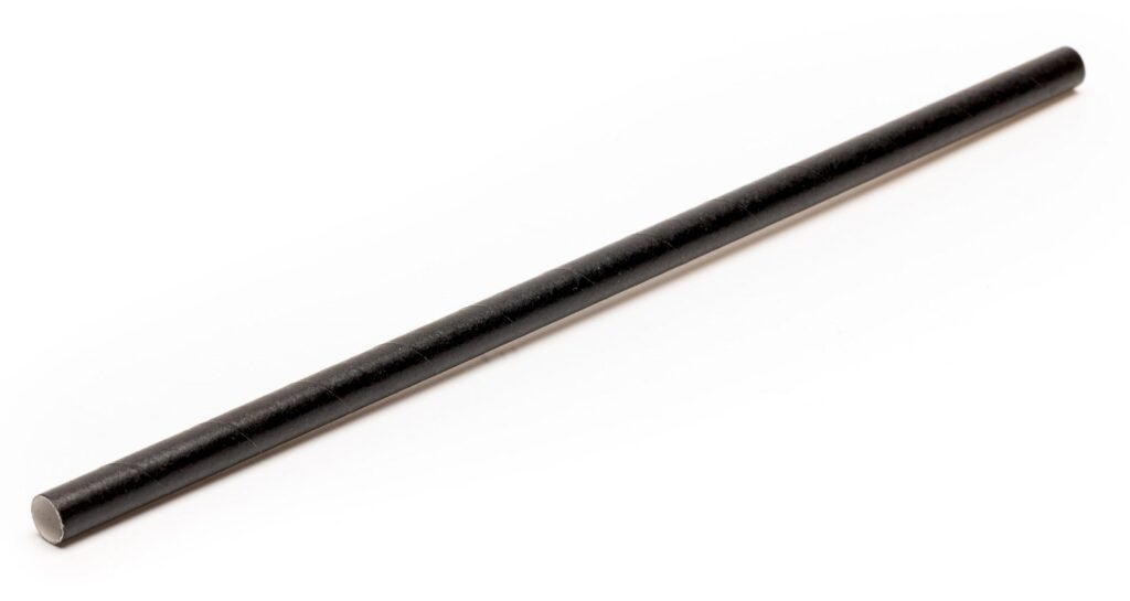 Paper Straws Ø8 mm, 230 mm, Black, Pack of 50