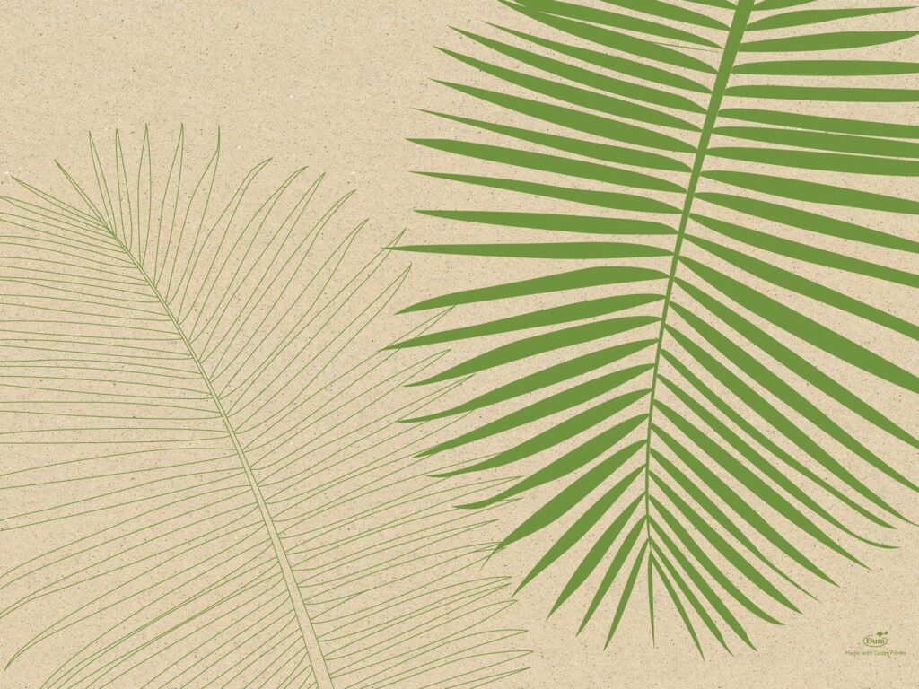 Grass Paper Placemats 30×40 cm, Leaf Print