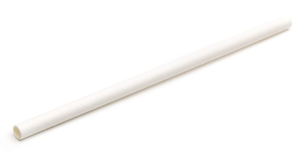 Paper Straws Ø8 mm, 200 mm, White, Pack of 150