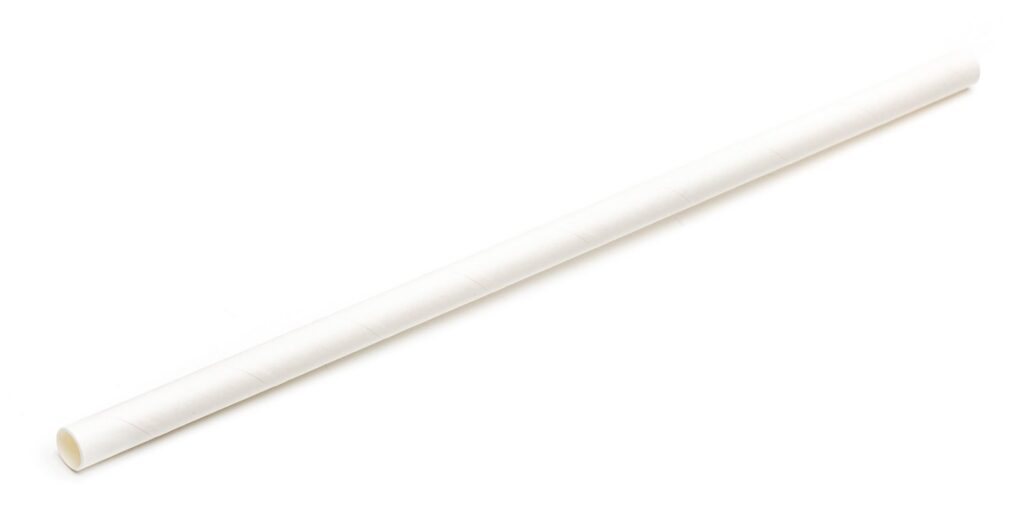 Paper Straws Ø8 mm, 230 mm, White, Pack of 150