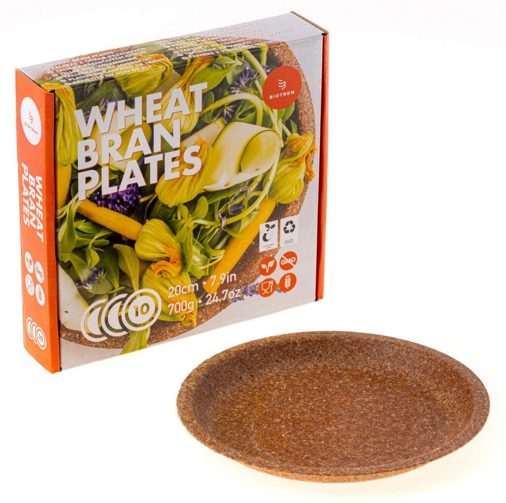 Wheat Bran Plate Ø20 cm, Pack of 10