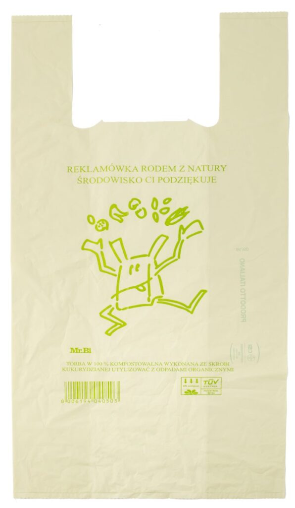 Compostable Corn-Starch Carrier Bags 30×18×60 cm, Pack of 84