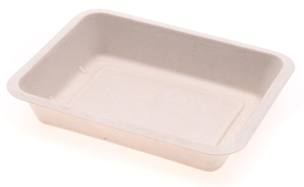 Sugarcane Container 22.8×17.9×4.5 cm, 1-compartment, Pack of 50