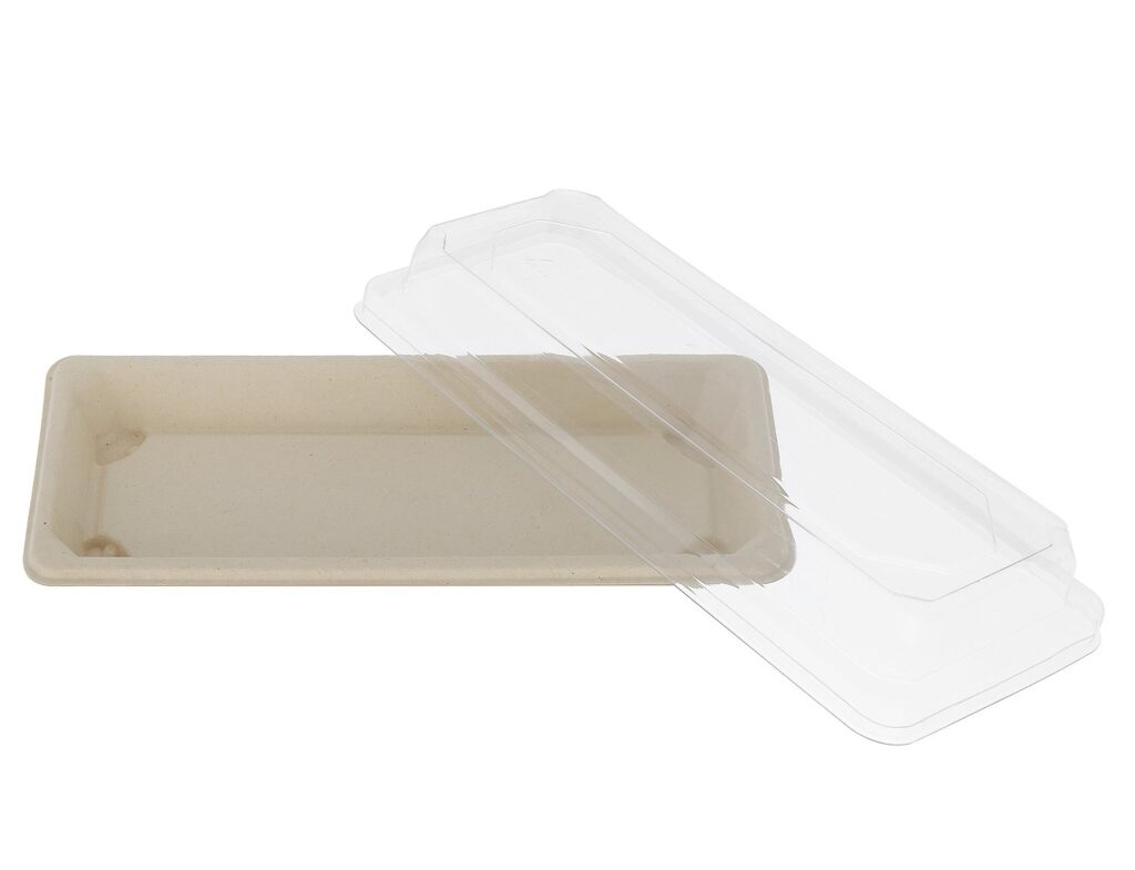 Sugarcane Sushi Container 22.1×9.2×2.2 cm, Pack of 50