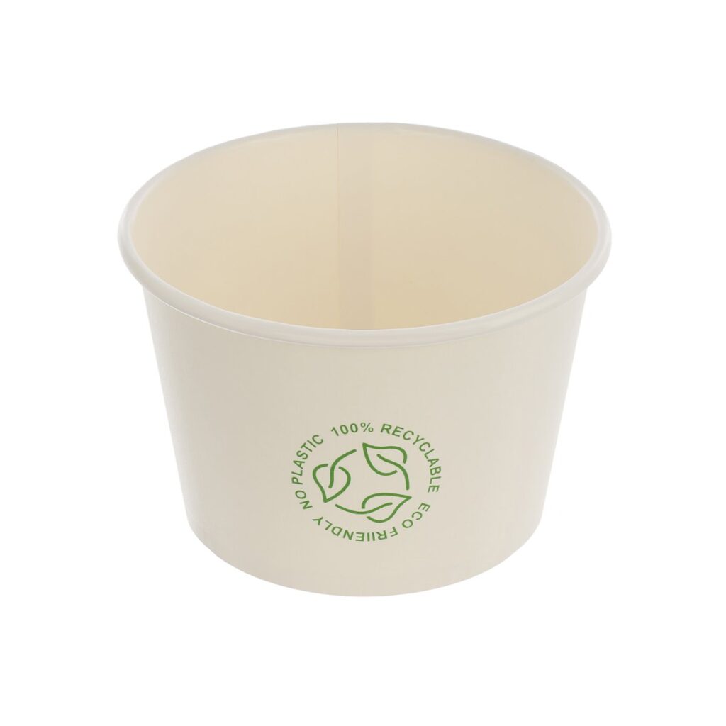Paper Bowl 350 ml, Plastic-Free, White