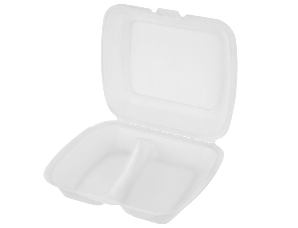 Sugarcane Meal Box 23×21×4/7 cm, 2-compartment, Pack of 50