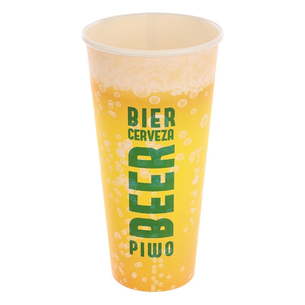 Paper Cup 500 ml, Yellow, Pack of 50