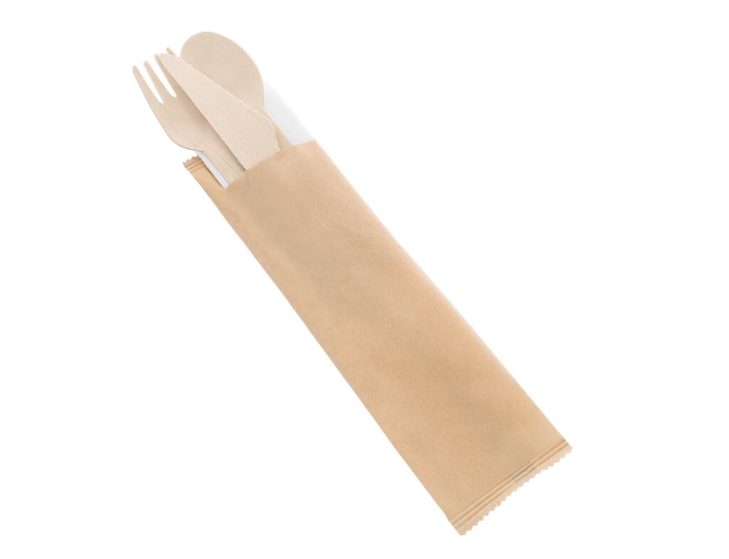Wooden Cutlery Set (4-piece), Pack of 50